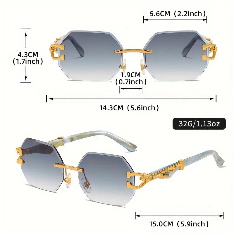 Geometric Leopard Print Sport Glasses For Women, Lightweight & Durable Composite Frame, Trendy Streetwear Glasses