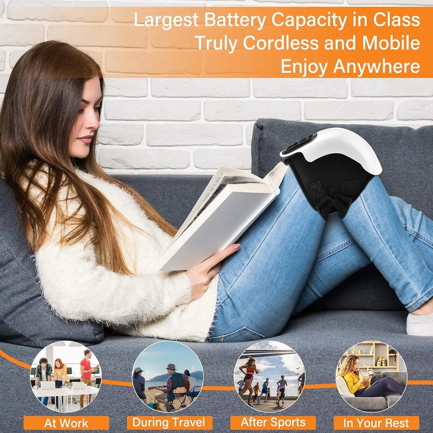 Smart Hot Compress Knee Massagers Electric Relaxing Leg Joint Heating Vibration Massager Cordless Knee Pads Gift for Mom and Dad
