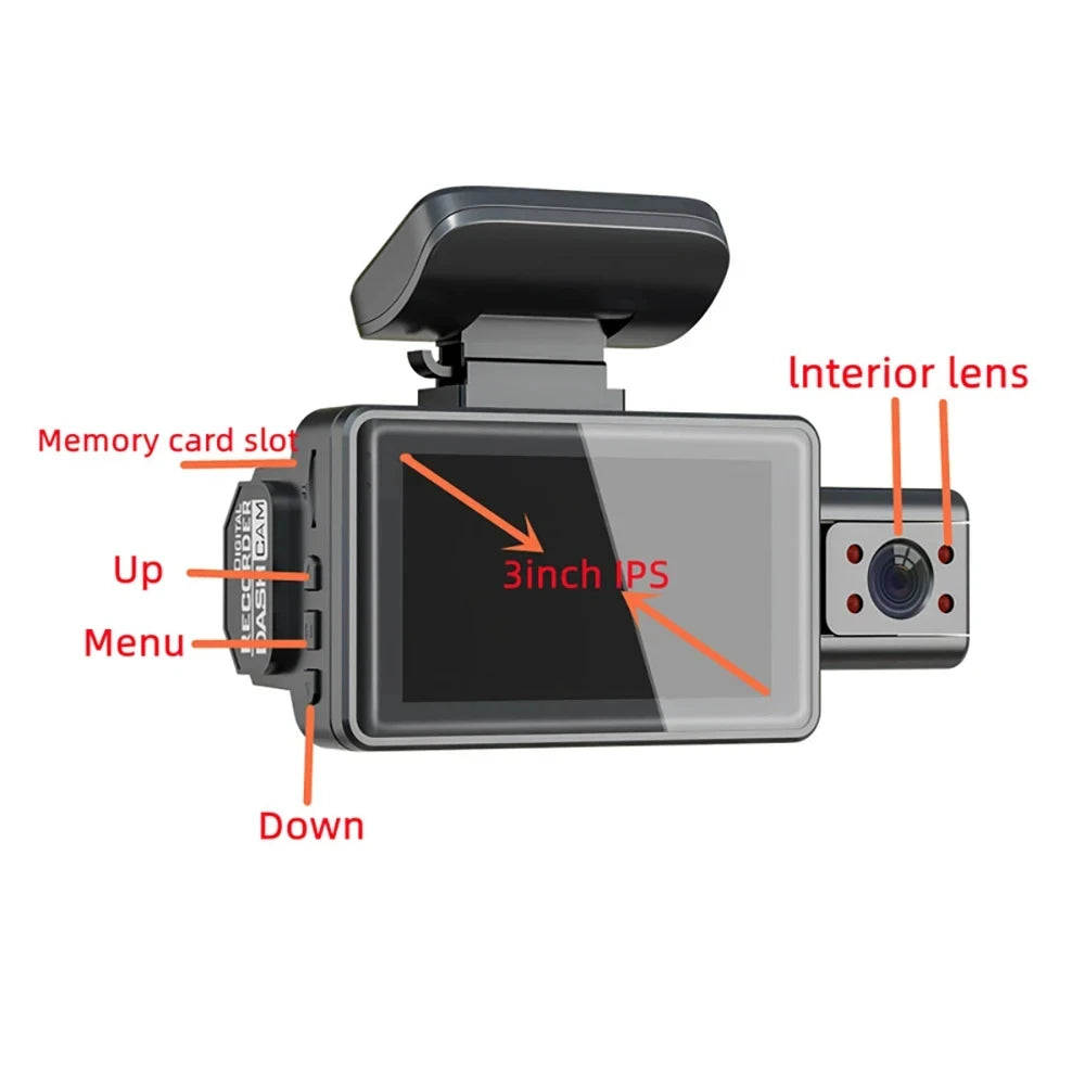 2K 1440P 3Inch Dash Cam For Cars Inside Video Recorder Car WIFI Camera for Vehicle Night Vision Car DVR Black Box Car Assecories