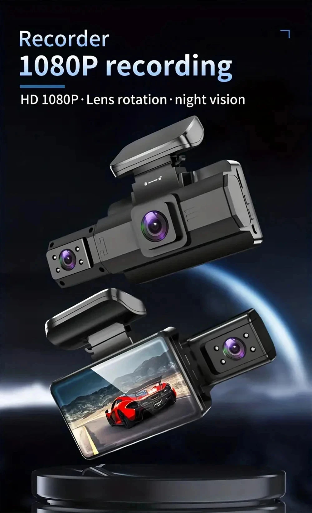 2K 1440P 3Inch Dash Cam For Cars Inside Video Recorder Car WIFI Camera for Vehicle Night Vision Car DVR Black Box Car Assecories