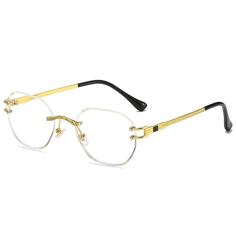 BlueRetro - Stylish Frameless Sunglasses with Blue UV Lenses