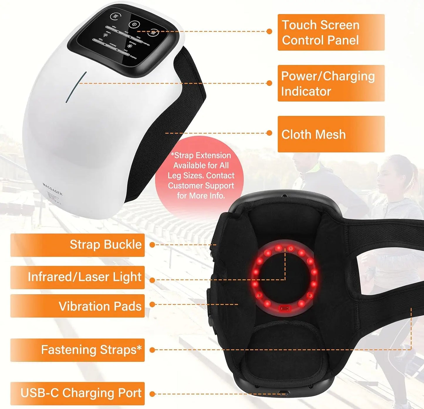 Smart Hot Compress Knee Massagers Electric Relaxing Leg Joint Heating Vibration Massager Cordless Knee Pads Gift for Mom and Dad