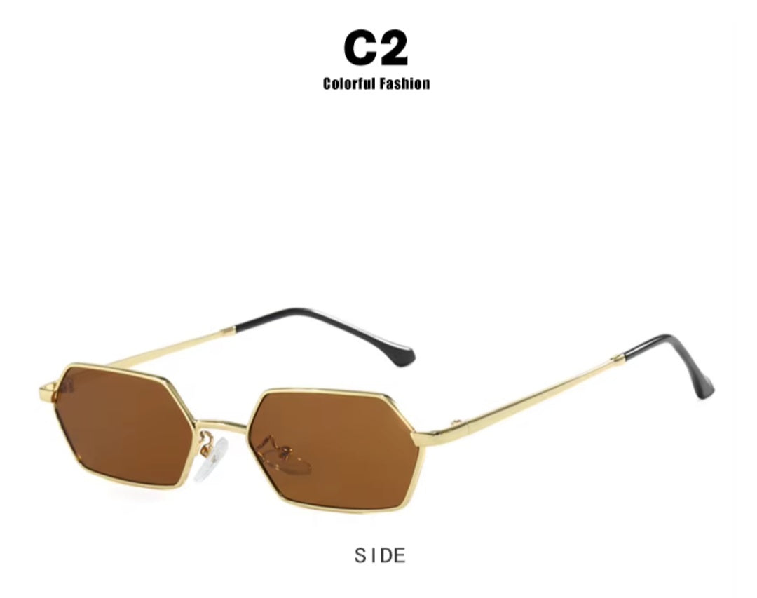 2025 Polygon Cool Design UV400 Retro Metal Sunglasses Women Men Fashion