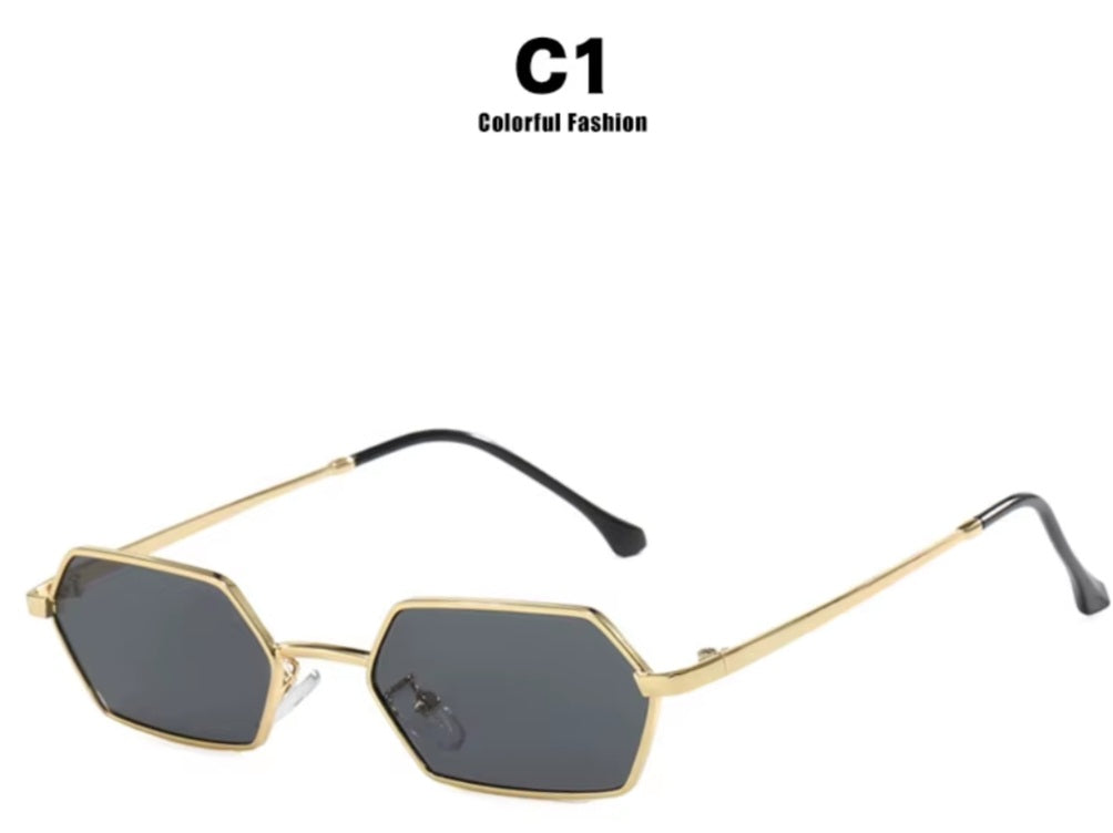 2025 Polygon Cool Design UV400 Retro Metal Sunglasses Women Men Fashion